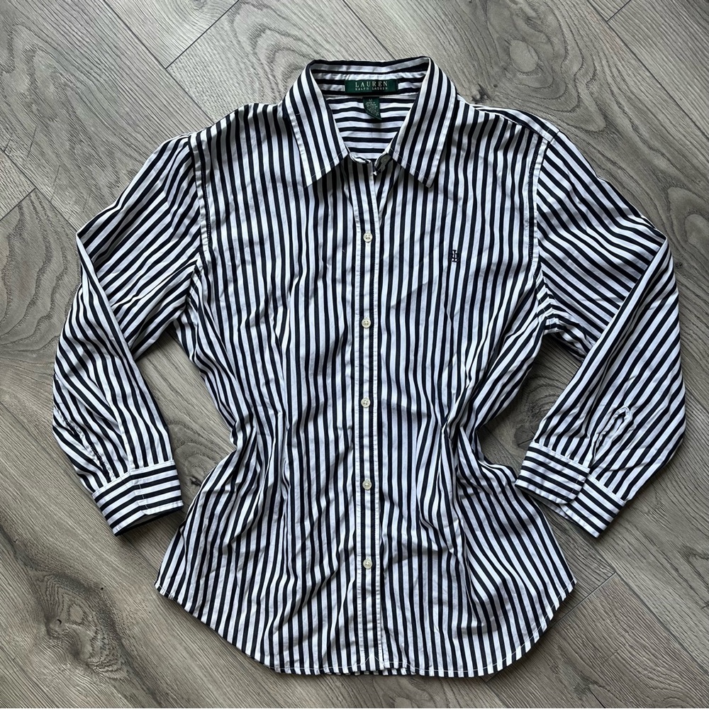 Striped Black and White Women's Top